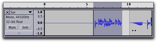 Moving a clip after splitting a track into different tracks using Split.